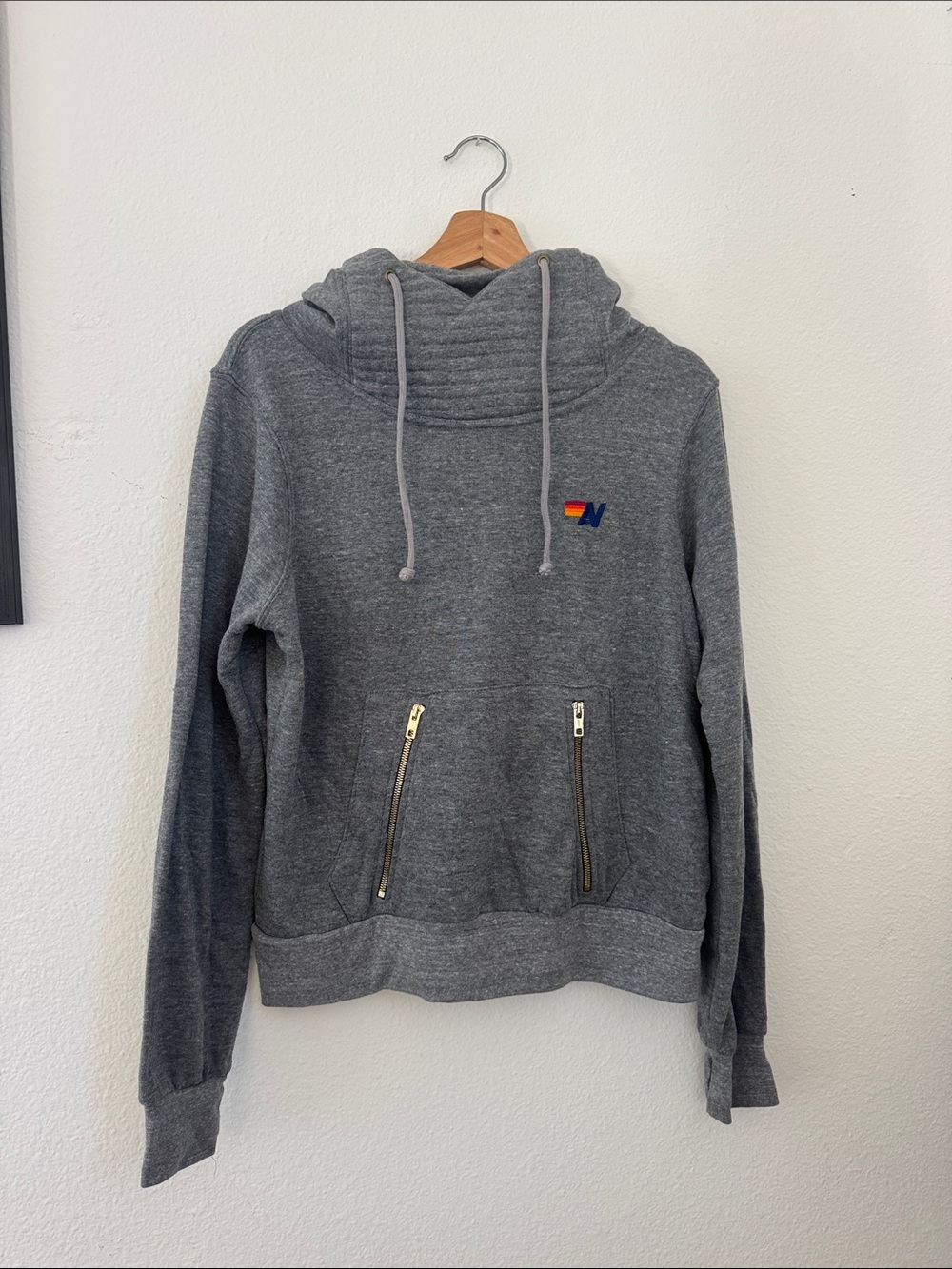 Aviator Nation Women's Gray Ninja Pullover Hoodie Sweater
